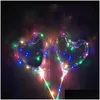 Party Decoration HeartsHaped LED stor storlek Bobo Balloon med 13,8 tums Tow Bar Valentines Day String Lights Balloons Colorf Drop de Dhksj