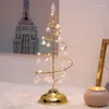 Juldekorationer Mini Xmas Crystal Tree Lamp Creative Ornaments for Home Decoration TN88