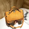 Kv￤llsp￥sar vintage nit crossbody v￤ska kvinnor pu leater axel lyxiga messenger m￤rke lady handv￤ska stor shopping handv￤ska bolso