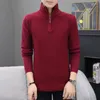 Herrenpullover Herren Frühling Herbst Alltagspullover Marineblau Schwarz Grau Rot Rollkragenpullover Lässige Mode für Herren