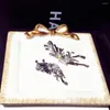 Kolczyki obręcze Układki moda biżuteria 2023 Lekkie luksusowe mikroinkonowane skrzydło cyrkonu przesadzone czarne kryształowe kolczyki motylowe