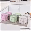 Bento Boxes Double Layer Lunch Box Portable Wheat St Material Egofriendly Food Container Storage Student Drop Delivery Home Garden H DHR0L