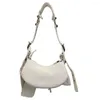 Evening Bags Women's Shoulder Bag Luxury Oil Wax Cowhide Half Crescent Underarm Dumpling Handbag Brand Designer Silver Crossbody Wallet