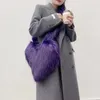 Peluche moelleux sac à main amour coeur forme sac fausse fourrure grands sacs fourre-tout pour femmes hiver dames sac à bandoulière