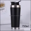 Andere Getränke 750 ml Shake Cup Edelstahl Doppelschicht Proteinpulver Shaking Mug Sport Outdoor Auto Wasser Ozean Drop Lieferung Dhgzp