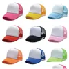 Chapéus de festa Sublimação em branco Transferência térmica 23 cores Trucker Adt Mesh Blanks Snapback Mulheres e homens Estoque de atacado Drop Deliv Dhriv