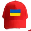 Cappelli da festa Ucraina Berretto da baseball Nome su misura Numero Logo della squadra Cappello Ukr Paese Viaggio Nazione ucraina Ukrayina Bandiera Copricapo Wh0 Dhf1G