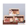 Opakowanie prezentów 12PCS Style europejski Kraft Paper Box Duże świąteczne cukierki Pvc okno ciastka upuszczenie dostawy domu ogród ogród impreza świąteczna supp dhwpv