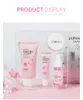 4pcs/set Cherry Blossom Sakura Skin Care Set Collagen Eye Cream Serum Face Cleanser Toner Facial Cream Beauty Makeup with Gift Box