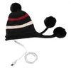 サイクリングキャップ電気加熱された冬の帽子を編む前かがみの暖かい帽子快適なシェニールミンクベレーホリデープレゼント
