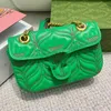 Luxurys Designer Tassen Handtas Classic Cross Body Real Echte Tote Bag Leather The Borduurwerk Women Fashion Marmont Crossbody Portemonures Green Handtassen