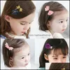 Hair Accessories Mix 18Pcs/Box Ribbon Bow Rabbit Children Hairpins Cute Cartoon Clip Girls Princess Crown Barrette Headwear Gift Dro Dhazu