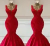 Red Wedding Dress Mermaid Flowers Beading Bridal Gowns Sleeveless Engagement Dresses For Women Robe De Mariage Vestido de Novia 2023