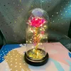 Fabricants feuille d'or roses couvercle en verre fleurs éternelles led émettant de la lumière 520 ornements de cadeaux créatifs de Noël de la Saint-Valentin