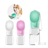 Dog Bowls Feeders Feed Zl0351 Plastic Portable Dogs Cat Water Bottle Outdoor Walking Puppy Pet Travel Feeding Bowl Drinks Dispense Dhojq