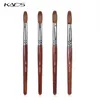 فرشاة فن الأظافر الأكريليك 100 ٪ Kolinsky Sable Pen Red Wood Round Flat Acrylic Brush for Nail Art for Gel Builder Tool284o