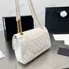 26x15CM Classic 2.55 Medium Sacs matelassés Rectangle en cuir de veau Turn Lock Cuir Or Argent Matériel en métal Noir Blanc Bandoulière Multi Pochette Messenger Portefeuilles