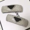 Designer hair clips letters barrettes luxury shining diamond acrylic classic hairs pins for girls women party jewelry gift