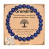 Bracelet de guérison en pierre naturelle pour femmes cartes d'arbre de vie cadeau de Noël cadeau turquoise lapis lazuli bracelets perles d'agate violet