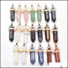 Charms Natural Stone Amethyst Hexagonal Healing Reiki Pondents para jijiaminstore Drop Drop Deliver