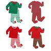 Completi di abbigliamento Natale per bambini Pigiama per bambini Set da notte per bambini Xmas Stripes Pjs Sleepwear T-shirt a maniche lunghe Pantaloni Loungewear