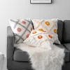 Kudde orange grå mjuk sammet broderi täcker gul poka dot hem dekoration soffa kudde kudde till 45x45cm