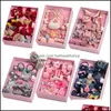 Hair Accessories Mix 18Pcs/Box Ribbon Bow Rabbit Children Hairpins Cute Cartoon Clip Girls Princess Crown Barrette Headwear Gift Dro Dhazu