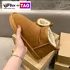 Kvinnor Stövlar Australien Snow Booties plattform Australian Bootes kastanje tazz tofflor fårskinnsull vinterkängor damskor Shearling Slippers Ankel Halv boot