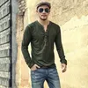 Koszulki męskie trawe koszulę męskie bawełniane przyczynowe kołnierz z długim rękawem oddychający vintage Slim Fit Mens T-shirts euro S-5xl