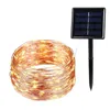 Lâmpadas de mesa 100 LED energia solar lâmpada de fio de cobre 20m oito funções Courtyard Festival de Natal à prova d'água colorido