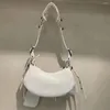 Evening Bags Women's Shoulder Bag Luxury Oil Wax Cowhide Half Crescent Underarm Dumpling Handbag Brand Designer Silver Crossbody Wallet