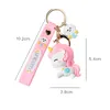 Mignon 3D licorne porte-clés Softglue Pegasus pendentif porte-clés pour enfants jouets poupée femmes hommes sac porte-clés