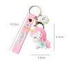 Cute 3D Unicorn Keychains Softglue Pegasus Pendant Key Rings For Kids Toys Doll Women Men's Bag Key Chain