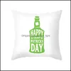 Travesseiro de travesseiro St. Patricks Day Throw Ers 18 x polegadas Shamrock Peach Skin Cushion ER Irish Proasswase Cerveja Decora￧￣o para Sof￡ Drop De Dh6vf