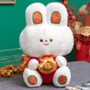 2023 Capodanno Tang Suit stile cinese coniglio peluche morbido coniglietto tenere pesce farcito collezione di bambole regalo di Natale per bambini