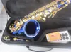 Alto Saxophone Instrument E-flat Blue Golden Key Sax Mynstycke Ligatur vasshals Musikinstrumenttillbeh￶r