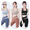 Ruos femininos Splicing Splicing Ensamless Yoga Set Gym Clothing Workout Clothes for Women Tracksuit High Sport Sport Roupet Fitness Suit de fitness