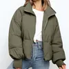 Women's Down Loose And Thin Warm Bread Coat Short Cotton Jacket Zipper Winter Bubble Casual Street Outfits