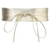 Belts Womens PU Leather Wide Cinch Belt Versatile Self-Tie Bowknot Waistband Girdle Costume Accessories For Dress