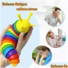 Descompress￣o Fidgget Slug 3d Articado Rainbow Wiggle Caterpillar Sensory Worm Relief para crian￧a beb￪ garotos meninos meninas Deliv Dhcwe