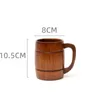 Tazze Hemu Life in legno fatto a mano in stile giapponese Pancia grande Prepara tè, caffè, latte, birra con manico in legno Bicchiere d'acqua Home Office Drinkware