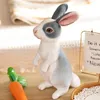 Моделирование мягкое длинношнее кроличье кролик реалистичные мягкие приятные игрушки для кролика фаршированные плюшевые игрушки животных домашние комнаты подарки для детей