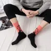 Herrensocken, 4 Paar/Set, gekämmte Baumwolle, lang, bunt, Retro-Druck, für Männer, cool, lustig, Crew, Mode, Kunst, Damen