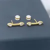 Stud Earrings SOELLE Real 925 Sterling Silver Yellow Gold Color Branches Earring With Pear Shaped Zircon Stone Women Enchainee Collection