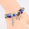 Perlen einfacher Stil blaues Kristallarmband DIY Damenmode Armbänder Ketten
