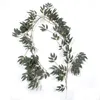 Guirlande de feuilles d'eucalyptus artificielles, décoration de fête, avec brindilles de vigne de saule, pour chemin de Table de mariage, verdure intérieure