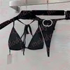 Costume da bagno sexy perizoma bikini da donna reggiseno imbottito costumi da bagno costume da bagno con fasciatura a lettera con diamanti