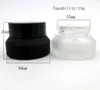 12 × 15G 30G 50G FROST Black Amber Glass Cream bottle مع Lids White Seal Insertion Pont