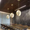 Kroonluchters Modern Marble Crystal Led voor trap woonkamer luxe ronde Cristal hangende lampen villa lange verlichting armaturen