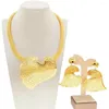 목걸이 귀걸이 세트 Yulaili 브라질-이탈리아어 스타일 금도금 보석과 나이지리아 신부 들러리 결혼식 착용 도매